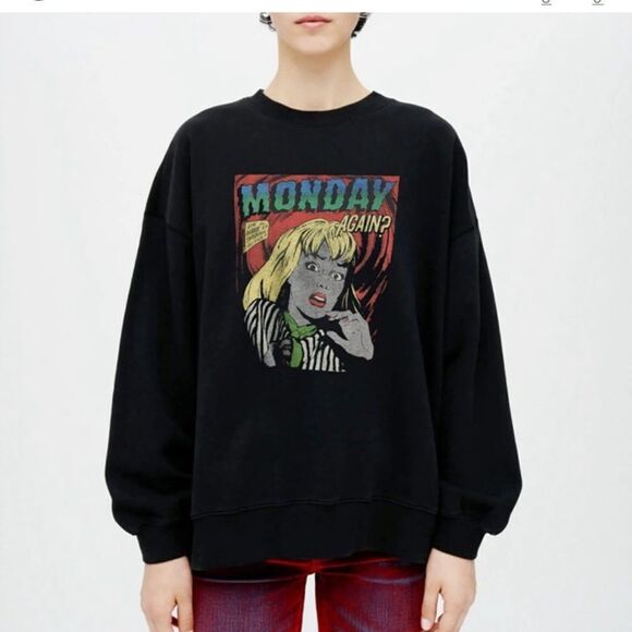 Re/Done Tops - NWT RE/DONE Oversized Crew Neck Monday Again Sweatshirt tee Top